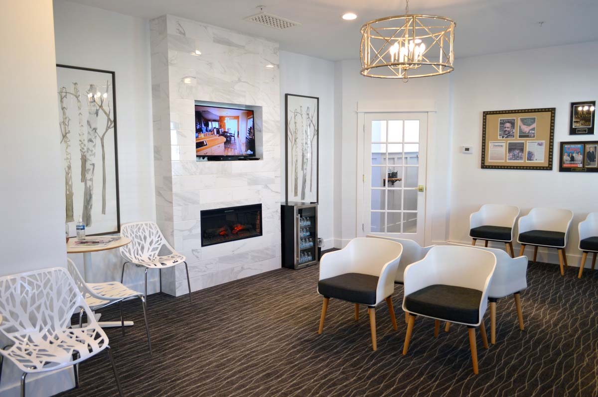 Elegant waiting room and interior of office